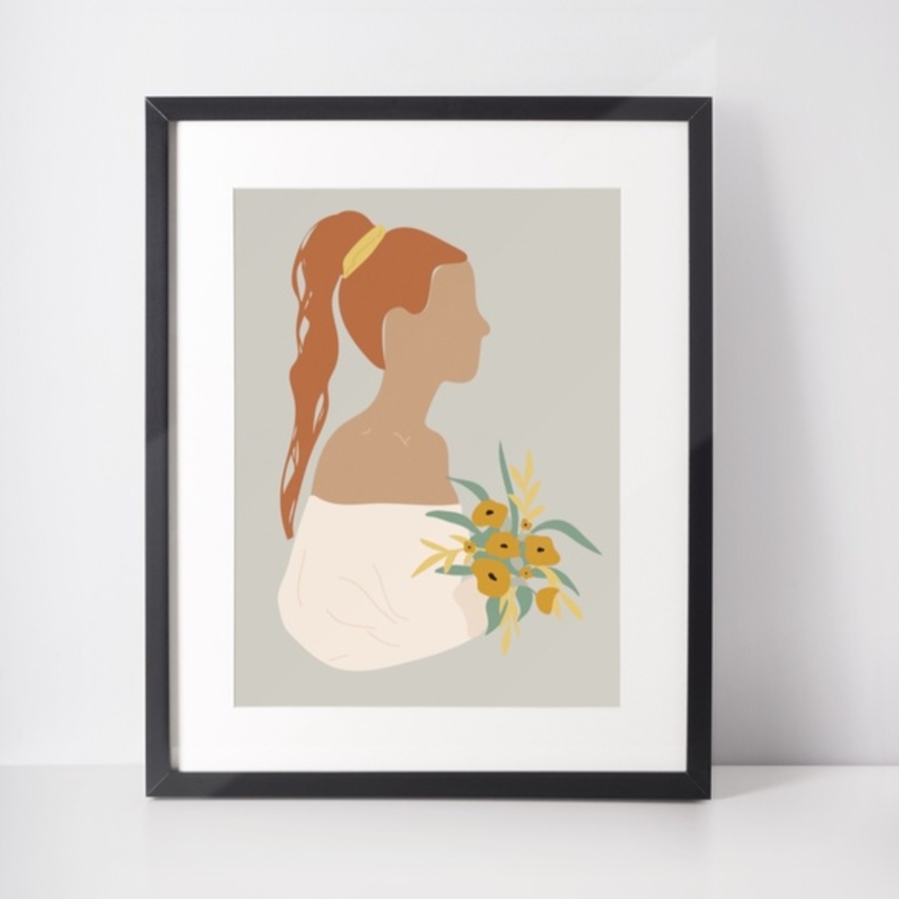 Wall Art Boho Woman Print Illustration Unframed - Picture 7 of 8